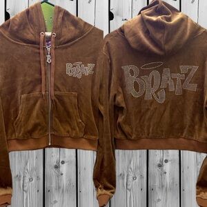 Dolls Kill  x Bratz Women’s velour Hoodie Brown L